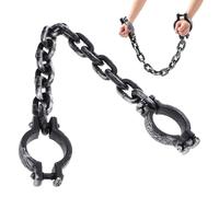 BESPORTBLE Halloween Wrist Shackles Prop, 35" Black Prison Chain Links with 7.5cm Diameter, Halloween Costume Accessory for Cosplay Party and Dress-up Play