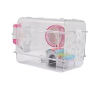 BESPORTBLE Hamster Cage Running Wheel Set Acrylic Transparent Big Castle with Food Bowl Water Bottle Ideal for Chinchilla Pet Supplies Random Style