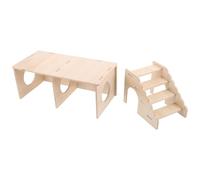 BESPORTBLE Hamster Wooden Tunnel Hideout Climbing Ladder Multi-chamber Burrow for Dwarf Hamsters Gerbils Mice Small Animals Cage Accessories for Exploring Fun