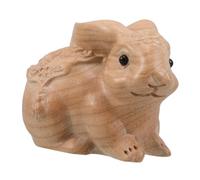 BESPORTBLE Hand Carved Mini Wooden Bunny Figurine with Natural Finish Detailed Rabbit Statue for Easter Decoration Unique Home and Garden Display