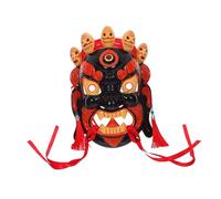 BESPORTBLE Hand-carved Tibetan Opera Mask Resin Traditional Party Mask for Festivals and Cosplay with Vivid Hand-painted Colors Lightweight Asian Tribal Role Play Accessory