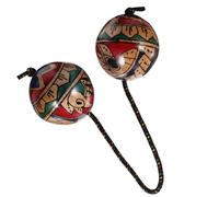 BESPORTBLE Hand Painted Rhythm Punching Ball Single Handed Lightweight Percussion Instrument Smooth Edges Portable Musical Sandball for Guitar Violin Ukulele Players