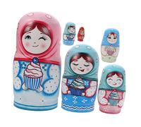 BESPORTBLE Hand Painted Russian Nesting Dolls Wooden Matryoshka Set Travel Friendly Lightweight for Logical Thinking and Hand Eye Coordination Traditional Holiday Decor