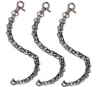BESPORTBLE Handbag Replacement Chains Purse Straps Zinc Alloy Black 3 Pcs 26cm Three-row with Buckles Lightweight and Rust Resistant for DIY Clutches and Handbags