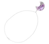 BESPORTBLE Handcrafted Moon Pendant Necklace Natural Crystal Stone Tree of Life Design Women’s Clavicle Chain for Festivals and Daily Wear