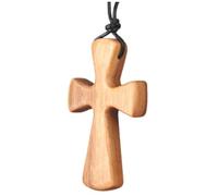 BESPORTBLE Handcrafted Olive Wood Cross Necklace for Women and Men Delicate Carved Wooden Pendant Neck Jewelry Mother Day Christmas Valentine Day
