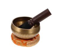 BESPORTBLE Handcrafted Singing Bowl with Rod and Cushion for Meditation Yoga Sound Therapy Lightweight Portable Buddhist Chanting Bowl for Relaxation and Calm Random Color