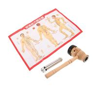 BESPORTBLE Handheld Moxibustion Box Kit, Wooden Metal Moxa Burner, Gourd Shape, with Pusher and Acupuncture Point Chart, Portable Moxibustion for Travel and Work, Beginners and Professionals
