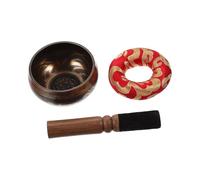 BESPORTBLE Handmade 8cm Copper Singing Bowl Set with Mallet and Cushion for Meditation Yoga Sound Healing Tibetan Buddhist Chanting Bowl Therapy Random Color Random Style