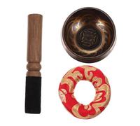 BESPORTBLE Handmade Buddhist Ode Bowl Singing Bowl Copper Material for Yoga Meditation Includes Wood Rod and Pad for Home Buddha Ornaments and Sound Therapy Random Color