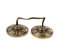 BESPORTBLE Handmade Copper Meditation Cymbals Small Size Tingsha Bell Six-character Design for Yoga and Mindfulness Practice