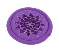 BESPORTBLE Handmade Embroidered Singing Bowl Mat, Cotton Cloth Meditation Pad for Singing Bowl or Teapot, Purple Cushion for Buddha Hall Decor Style