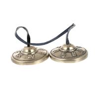 BESPORTBLE Handmade Pure Copper Cymbals Bell for Yoga Meditation and Sound Healing Lightweight Percussion Instrument with Religious Buddhist Elements for Mindfulness and Prayer Practices