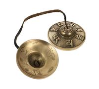 BESPORTBLE Handmade with Six-character Chant Pattern Copper Cymbal Bell Percussion Instrument for Meditation and Spiritual Practice for Mindfulness and Meditation Practice