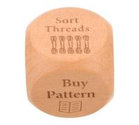 BESPORTBLE Handmade Wooden Sewing Decision Dice for Quilting Projects Portable Engraved Craft Tool for Crafters Instant Guidance for Sewing Patchwork Buttonholes and Creative Inspiration