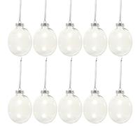 BESPORTBLE Hanging Baubles Xmas Tree Christmas Clear Plastic Ornaments Balls 20 Pcs Flat 8cm Fillable DIY Crafting Sphere With Ribbons Wedding Birthday Festival Party Home Decoration