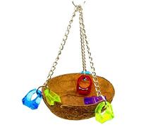 BESPORTBLE Hanging Bird Nest Coconut Shell Bed for Parrot Creative Nest for Birds Bamboo Material