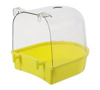 BESPORTBLE Hanging Cube Bird Bath Cage Transparent Bird Bathtub Bath Shower for Small Bird Canary Parakeet Parrots Cockatiel Lovebird