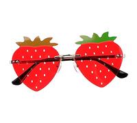 BESPORTBLE Hawaiian Funny Eyeglasses Strawberry Sunglasses Trendy Sweet Women Rave Glasses Doll Party Glasses Pink Glasses Party Funny Strawberries Photo Charms Fruit Woman Metal