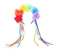 BESPORTBLE Headband Hair Band Hair Hoop Rose Flower Rainbow Ribbon Pride Decorations Party Festival Girl Women Pride Month Headband Rose Flower for Cosplay Performance Photos