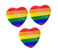 BESPORTBLE Heart Rainbow Brooch Lapel Pins 3pcs Tinplate Decorative Heart Rainbow Badges for People Supporting Lgbt Pride at Parades and Gay Parties