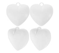 BESPORTBLE Heart-shaped Balloon Weights 4pcs Small Resin Pendants White Decorative Baby Shower Wedding Table Centerpiece Balloon Anchors