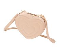 BESPORTBLE Heart Shaped Crossbody Bag for Teen, Lightweight Khaki PU | Solid Colour Design, Simple Feminine Style, for Date Night and Day, Holds Keys and Lipstick