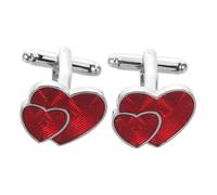 BESPORTBLE Heart-shaped Cufflinks for Men Romantic Valentine Elegant Jewelry for Formal Events Business Attire Wedding Accessories French Cuff Shirt Groomsmen Mens Cufflinks
