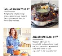 BESPORTBLE Heart-Shaped Wooden Soup Spoon Long Handle Heat Resistant Wood Hot Pot Cooking Utensil Lightweight Porridge Spoon for Kitchen Use