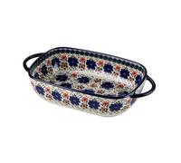 BESPORTBLE Heat Resistant Ceramic Salad Mixing Bowl with Double Handles Medium Rectangular Baking Dish Nonstick Surface Household Kitchen Cooking Oven Dish for Home Restaurant Hotel Use
