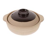 BESPORTBLE Heat-resistant Unglazed Clay Casserole Pot with Lid for Home Stove Cooking Smooth Nonstick Surface Double Handles for Easy Handling for Soup Noodles and Braised Dishes in Household