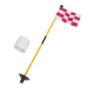 BESPORTBLE High Visibility Golf Flagstick with Abs Fiberglass Pole and Red White Plaid Nylon Flag Portable Golf Hole Cup for Outdoor Practice and Backyard Training Enhanced Green