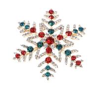 BESPORTBLE Holiday Snowflake Brooch Pin with Sparkling Rhinestones Zinc Alloy Christmas Jewelry Accessory for Women Festive Winter Ornament for Holiday Celebrations and Dress Embellishment