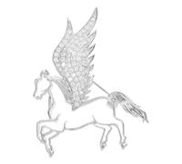 BESPORTBLE Horse Brooch Pin: 2026 Chinese Zodiac Animal Badge For Women Men Rhinestone Lapel Pin With Wings Dragon Couple Jewelry Attract Good Luck Wealth