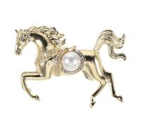 BESPORTBLE Horse Brooch Pin For Women Men - Zodiac Animal Lapel Pin - Horse Year Badge With Rhinestone Pearl - Chinese Jewelry For 2026 New Year Accessories Halloween Christmas