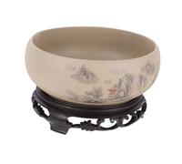 BESPORTBLE Hydroponic Ceramic Bowl Planter with Base for Water Lily and Succulents No Nonporous Design for Indoor Plants Easy Maintenance Fish Bowl Pot for Home Decor