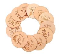 BESPORTBLE Infant Milestone Cards 12pcs Monthly Growth Cards Photo Prop Set Elegant Leaf Design Baby Milestone Records
