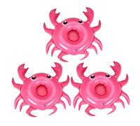 BESPORTBLE Inflatable Crab Cup Holders Pvc Material 3pcs Floating Drink Holders Portable Cartoon Crab Shape for Pool and Outdoor Swimming for Travel and Water Party Use