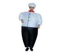 BESPORTBLE Inflatable Fat Chef Costume for Adults Cartoon Design Lightweight Polyester Battery Operated Fan Funny Halloween Party Outfit Cosplay Festivals Birthday Year Christmas
