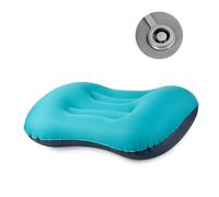 BESPORTBLE Inflatable Outdoor Camping Neck Pillow Random Color with Pocket, Ergonomic Design, Compact Polyester Travel Pillow for Hiking and Sleeping Comfortably