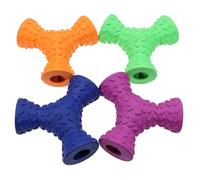 BESPORTBLE Innovative Triangle Shape Dog Toy for Food Dispensing Indestructible Puppy Chews Natural Rubber Dental Health Toy Random Color