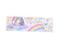 BESPORTBLE Inspirational Unicorn Wall Stickers for Bedroom Rainbow Decals with Motivational Quotes Removable Nursery Decor Peel and Stick Positive Vibes Art
