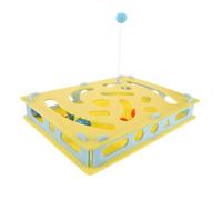 BESPORTBLE Interactive Cat Puzzle Feeder Slow Food Dispenser with Bell Ball and Maze Box for Indoor Cats Encourages Hunting Play and Exercise Healthy Eating Habits Compact Enrichment