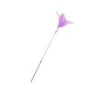 BESPORTBLE Interactive Cat Teaser Wand with Jingle Bell Stimulating Cat Toys for Indoor Play with Refill Accessories (Purple)