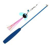 BESPORTBLE Interactive Cat Teasing Three-section Telescopic Cat Sparkly Insect Attachment for Indoor Play and Training