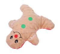 BESPORTBLE Interactive Christmas Dog Squeaky Plush Gingerbread Man Soft Chew for Small and Medium Puppies Comfortable Stuffed Puppy for Holiday Fun and Festive Play