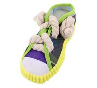BESPORTBLE Interactive Dog Shoe with Squeaky Sound Pet Friendly Cotton Rope Chew for Puppies Teething Compact Slipper Shape for Active Play and Teeth Cleaning Portable