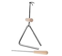 BESPORTBLE Iron Triangle Percussion Instrument with Striker Musical Triangle for Music Enlightenment Iron and Wood Construction Smooth Surface Crisp Sound Suitable for Boy Girl to Adults in