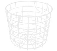 BESPORTBLE Iron Wire Storage Basket with Handle Medium White Sundry Organizer for Kitchen Countertop Flat-base Fruit Holder and Home Supplies Container