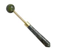 BESPORTBLE Jade Manual Massage Hammer for Back and Shoulder Long Handheld Body Massage Tool with Flexible Spring Design Muscle Scraping and Gua Sha Therapy for Office Workers and Athletes